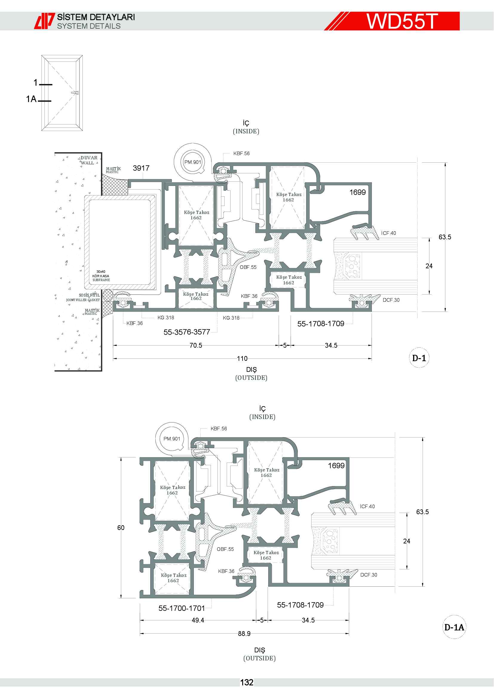 S 55 Yalıtımlı Alüminyum 63